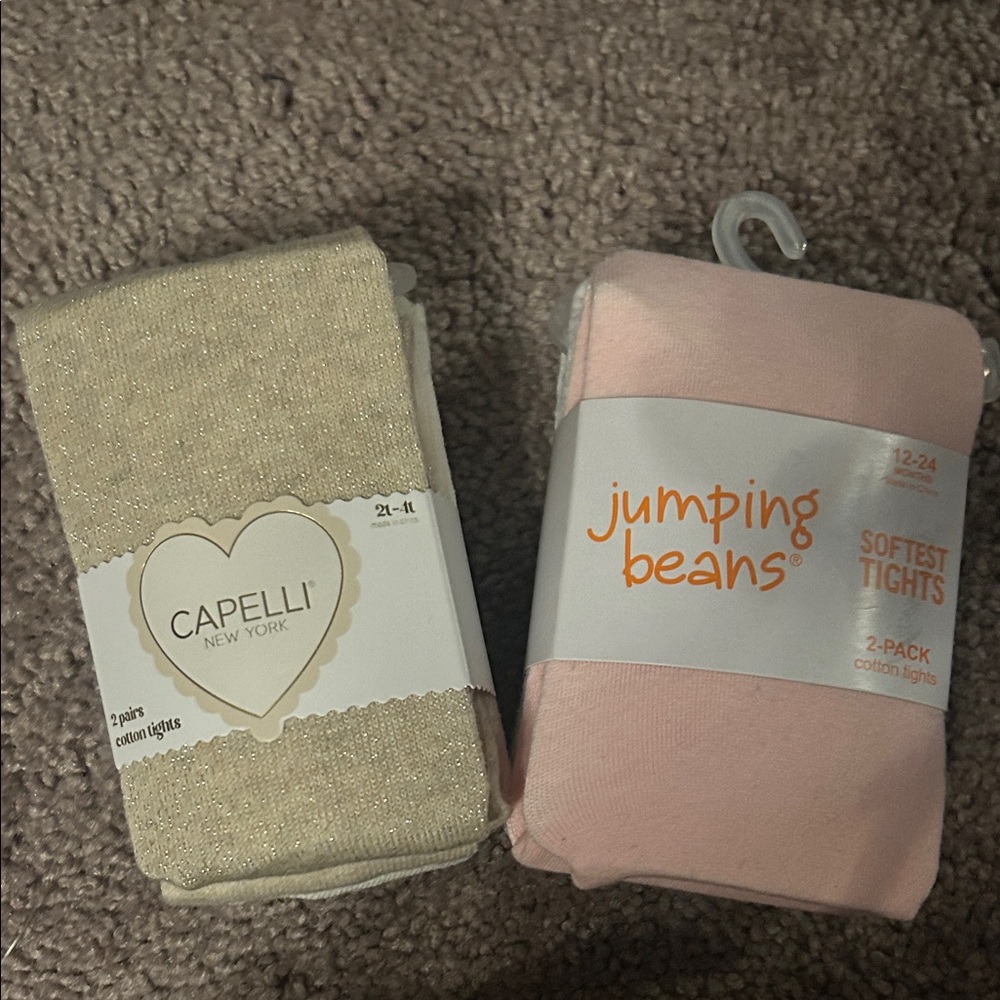 Kohl's Capelli New York and Jumping Beans Kids Tights - Gold and Pink